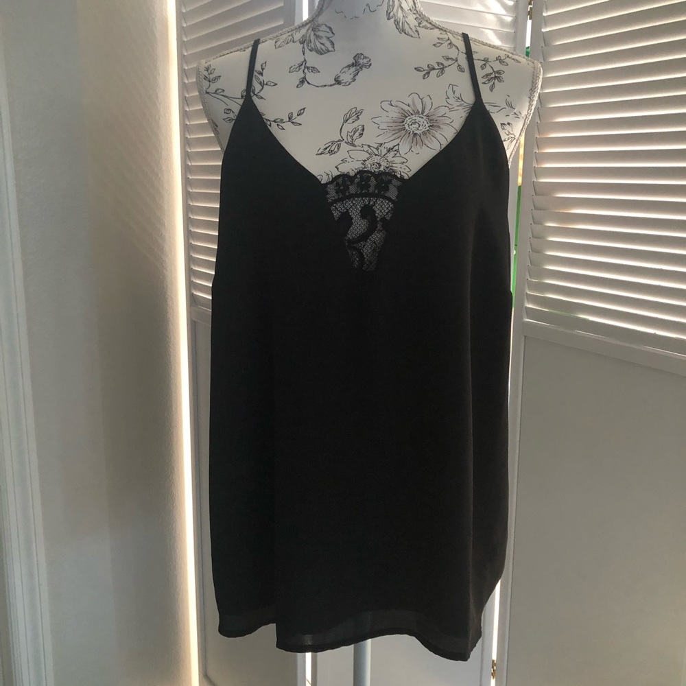 Venus Black Lace Inset Sleeveless Top XL